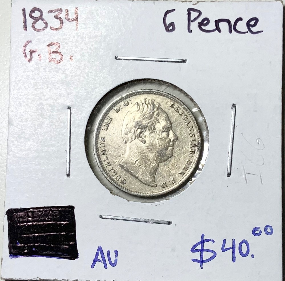 1834 Great Britain 6 Pence