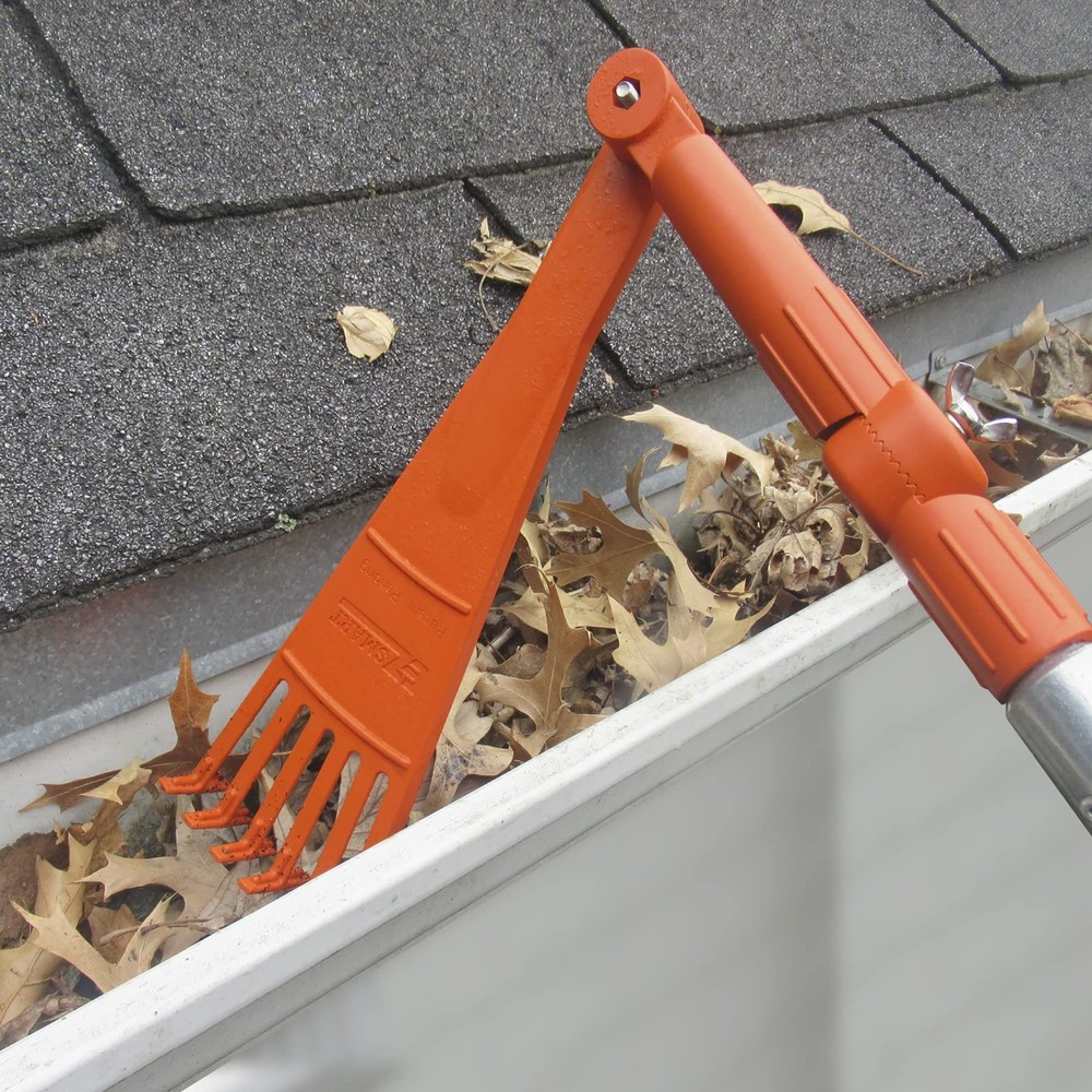 Mini Rake Head – Gutter Rake Tool for Removing Leaves & Debris from Roofs, Gu...