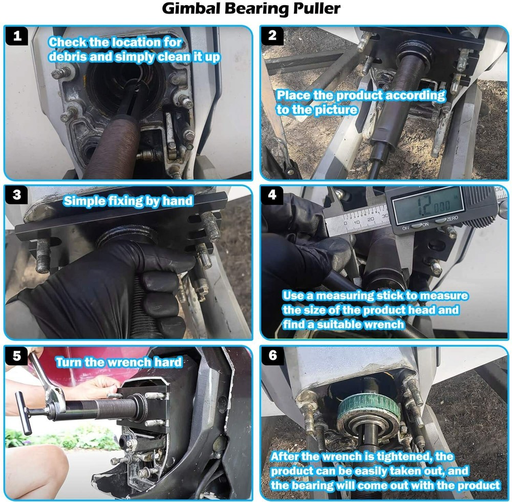 Gimbal Bearing Install Puller Alignment Hinge Pin Tool For OMC Boat Alpha Bravo