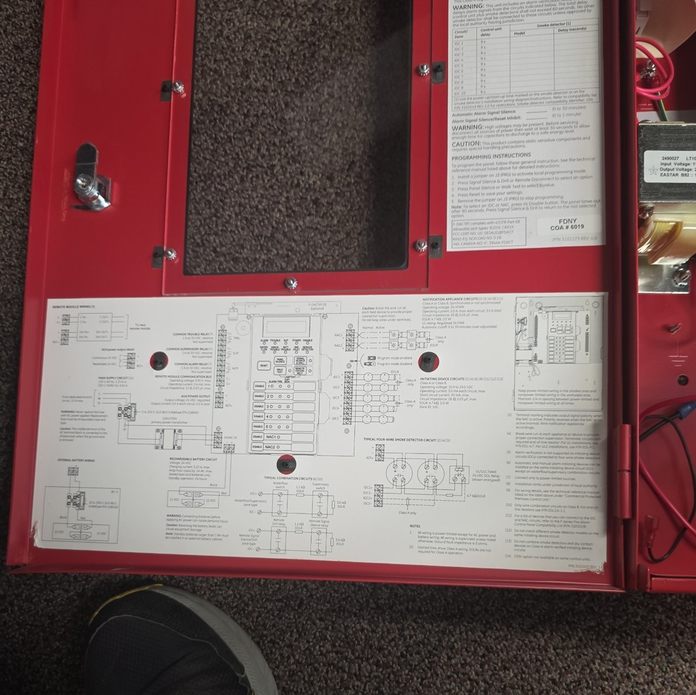 GE Edwards Fireworx FX-5G, fire alarm panel
