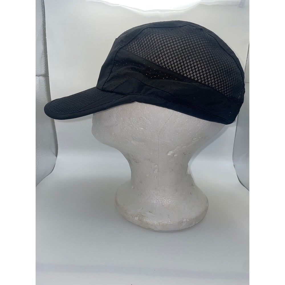 Reflective Black Running Hat Lightweight Mesh Performance Baseball Cap
