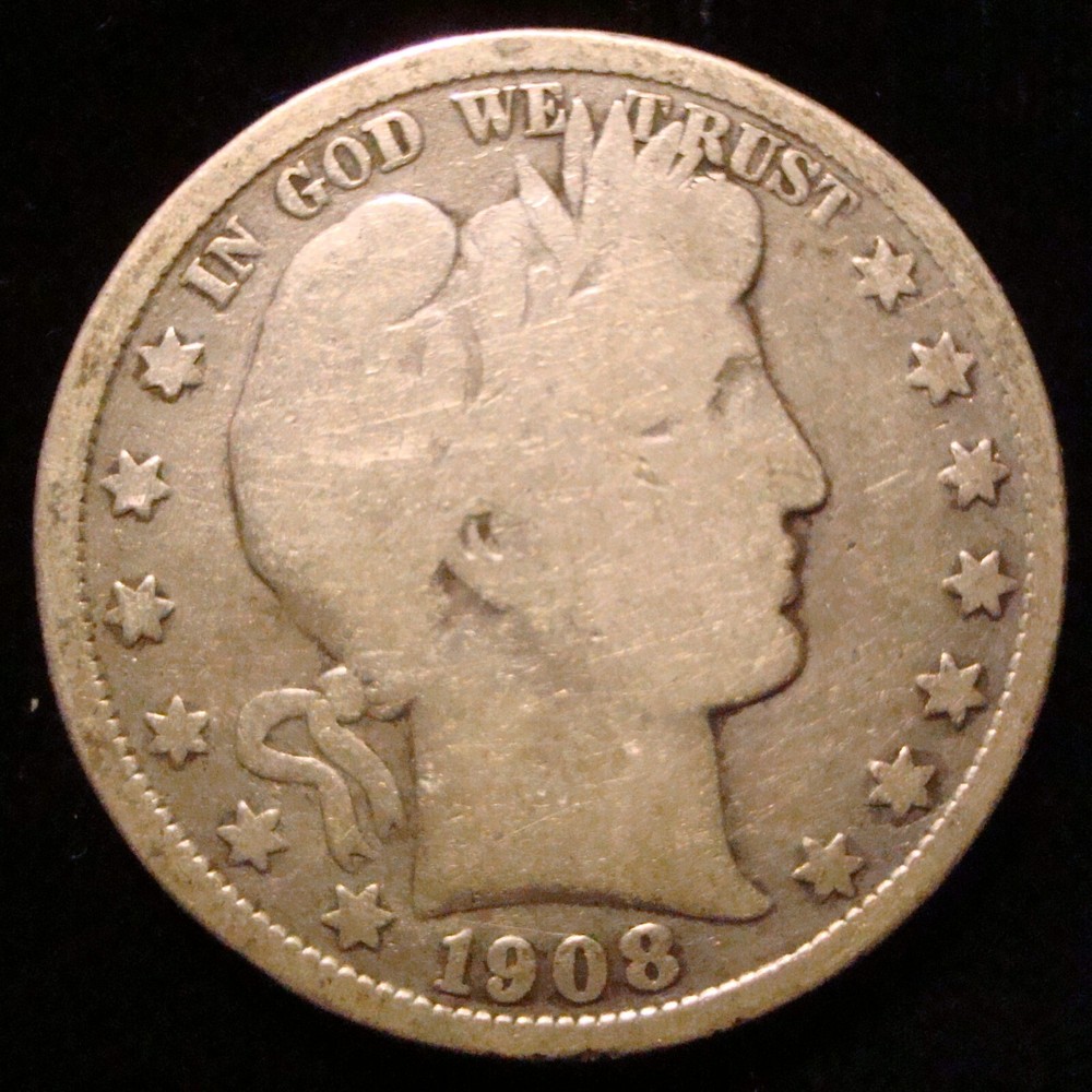 1908-D Barber Half dollar