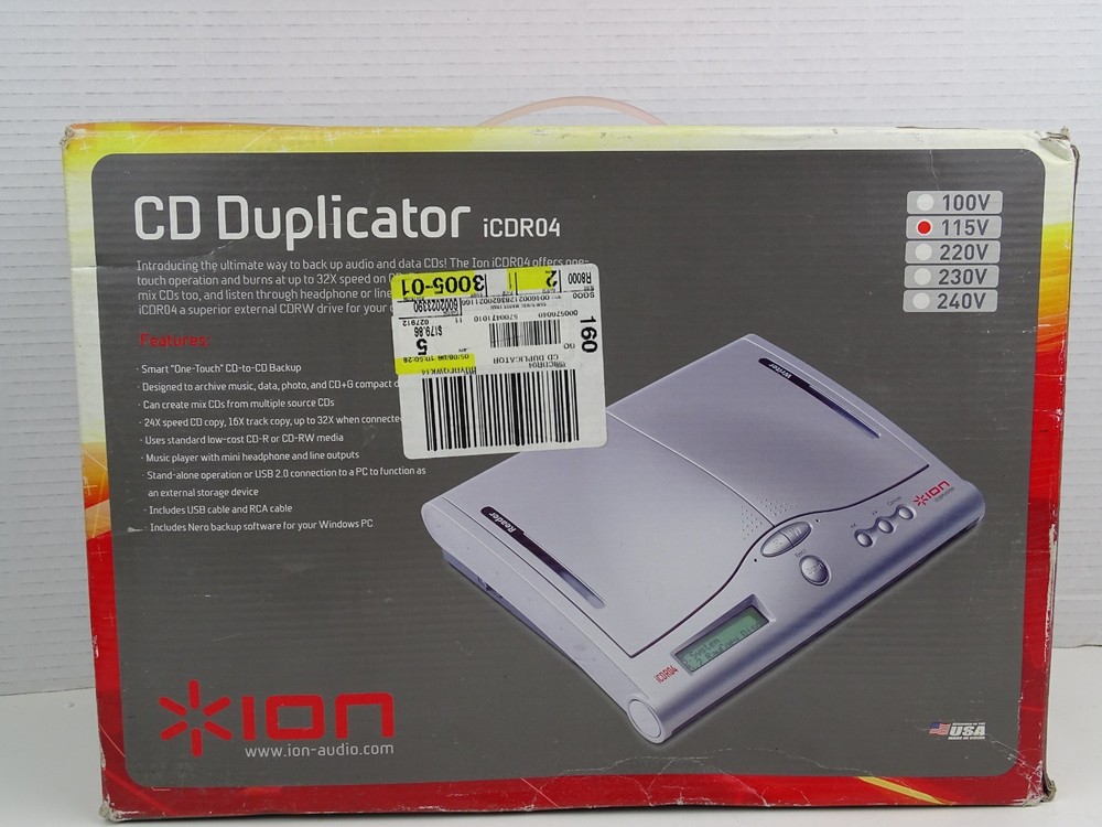 Ion Audio ICDR04 Stand Alone CD Duplicator New Open Box Complete