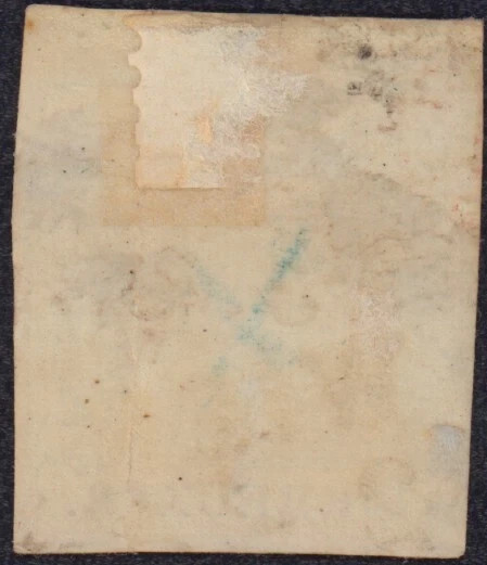 AUSTRIA 1850 # 2b 2kr GRAY BLACK PAPER FOLD