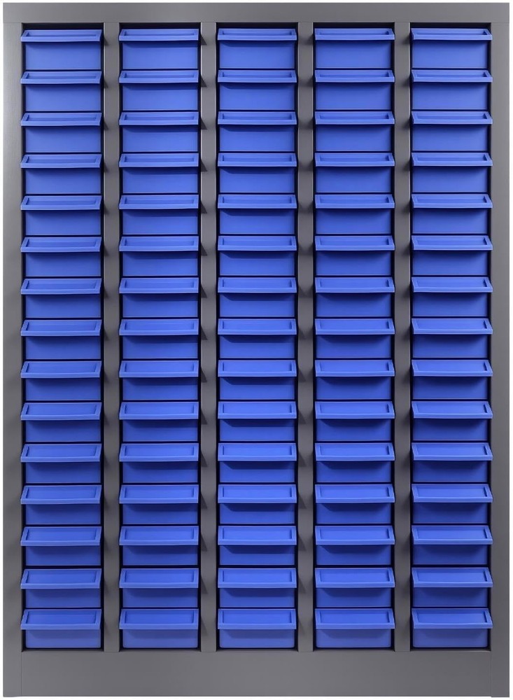 75-Drawer Plastic Storage Cabinet, Ample Capacity Organizer with Smooth-Gliding
