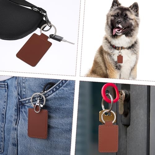 Rectangular PU Leather Key Fob Kit - Keychain Blanks for Craft Making Brown