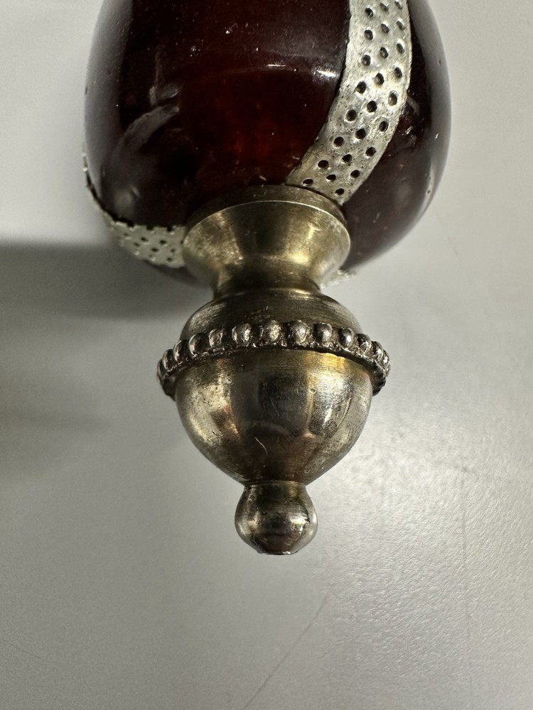 Vintage Glass Handle Bottle Opener Amber Ruby Barware Mid Century