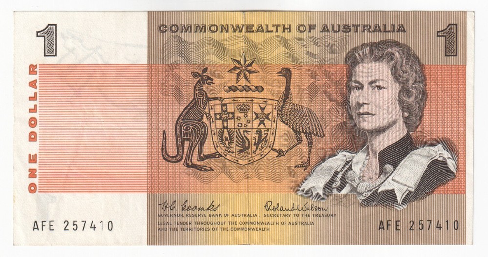 AUSTRALIA 1 Dollar Banknote (1966) P.37a - VF+