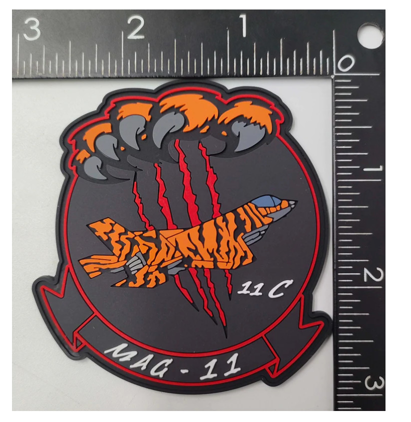 MARINE CORPS MAG-11 TIGER TEAM PVC HOOK & LOOP PATCH