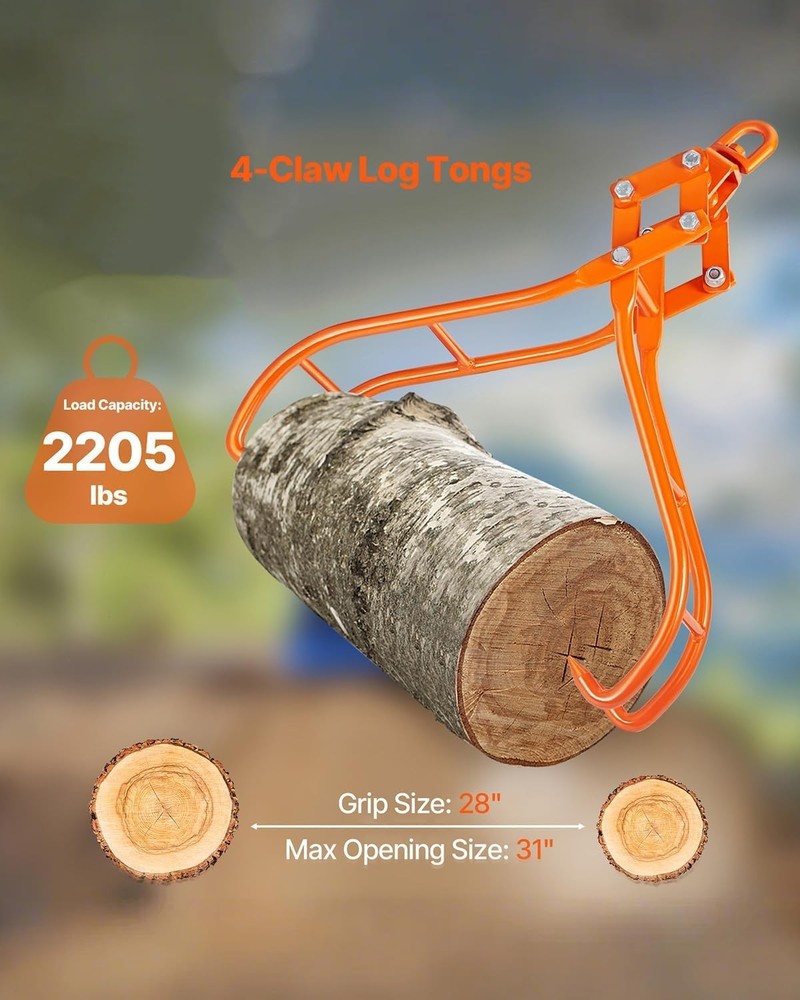 Efficient 28in Log Grapple with Eagle Claws - 2205LBS Capacity for All Vehicles