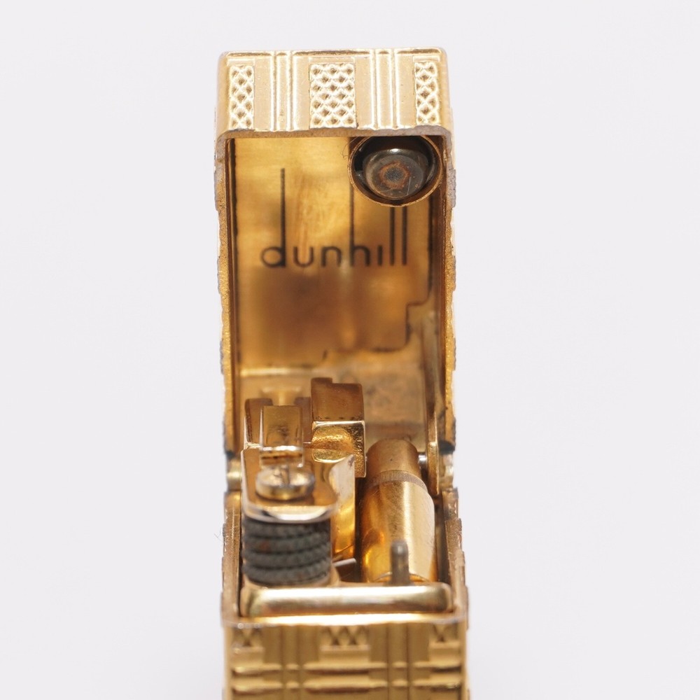 Rare Dunhill Lighter Gold check Pattern-Ultrasonically cleaned