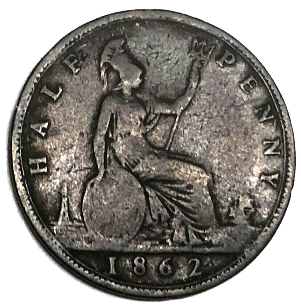 # C9352    GREAT BRITAIN     COIN,     HALF  PENNY    1862