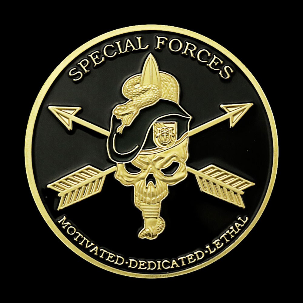 Army Special Forces Challenge Coin Motivated Dedicated Lethal