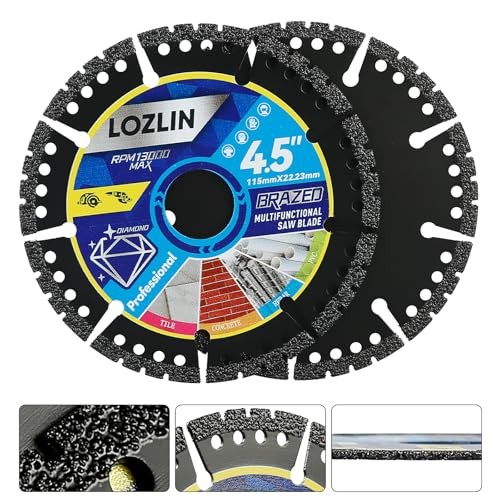 3-Pack 4.5' Diamond Saw Blades Angle Grinder Discs Multi-Purpose