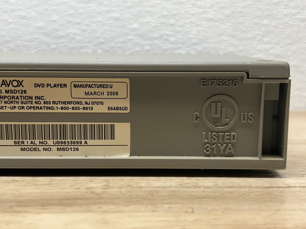 2006 Magnovox MSD126 DVD Player With Remote And Component Cables Tested Works