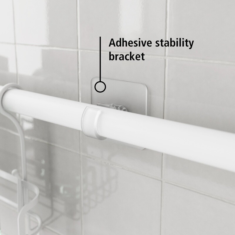 Tension Rod Bath Organizer Caddy Adjustable Storage Baskets Hooks No Tools New