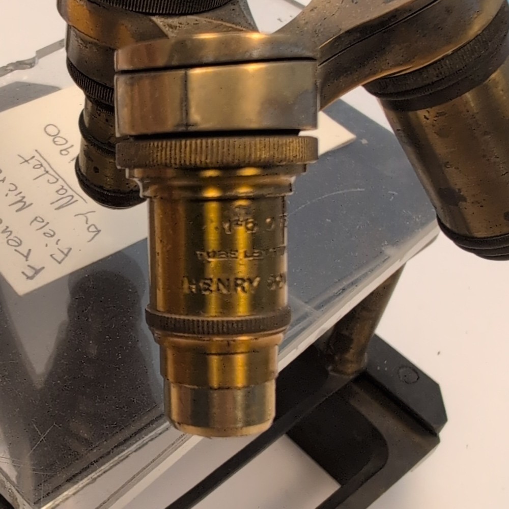 Antique Nachet Paris Large-Field Compound Microscope c1900 Mechanical Brass