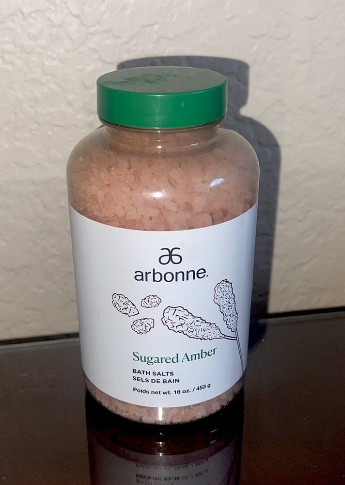 Arbonne Sugared Amber Bath Salts 16 oz New