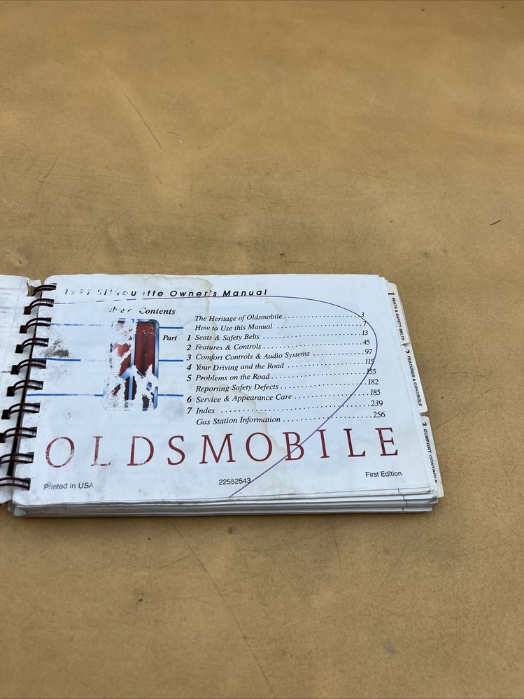 1991 OLDSMOBILE SILHOUETTE OWNERS OPERATORS GUIDE MANUAL