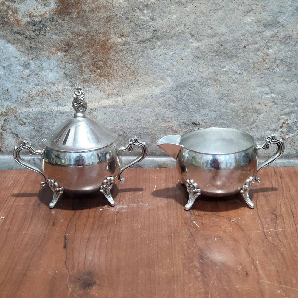 Silver Plated Sugar and Creamer Set of 2
