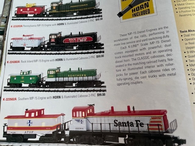 K-LINE MODEL TRAIN Catalogs - 2000 First Edition & 2004 Second Ed - 2 Catalogs!