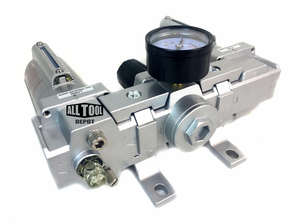 3/4" H/D COMBO PARTICULATE FILTER REGULATOR LUBRICATOR COMPRESSED AIR Auto Drain