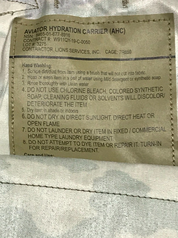 MULTICAM 100oz Aviator Hydration Carrier (AHC) USGI NOS