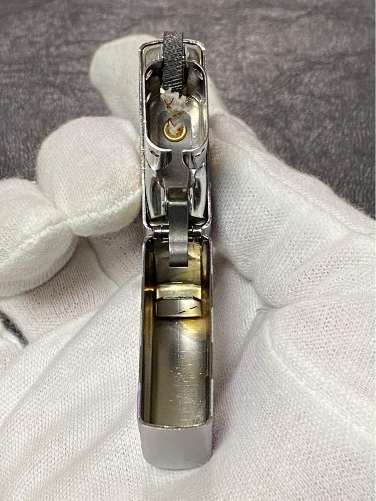 Zippo Plaid Gradient Color Silver Double Sided Processing Lighter Regular Japan