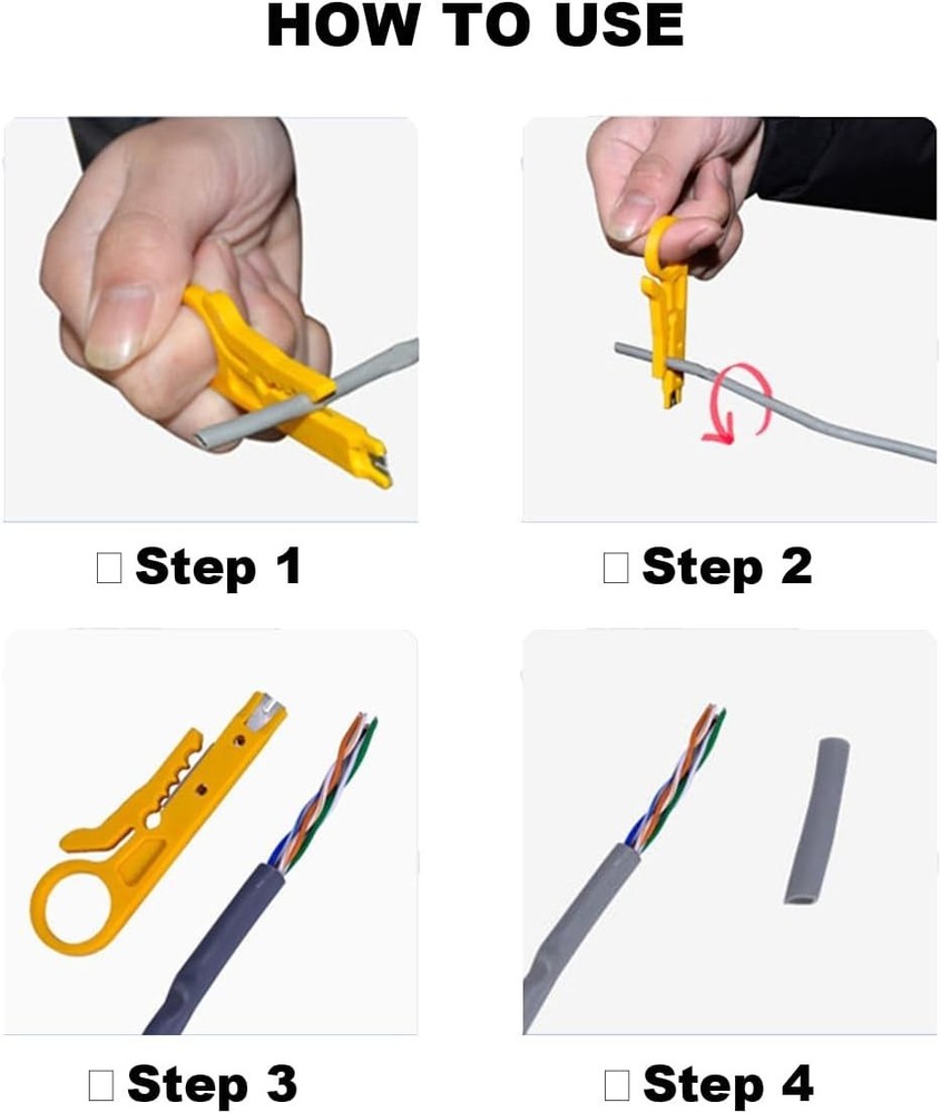 4 Pack Mini Wire Stripper Crimping Tool - Portable & Versatile Network Solution