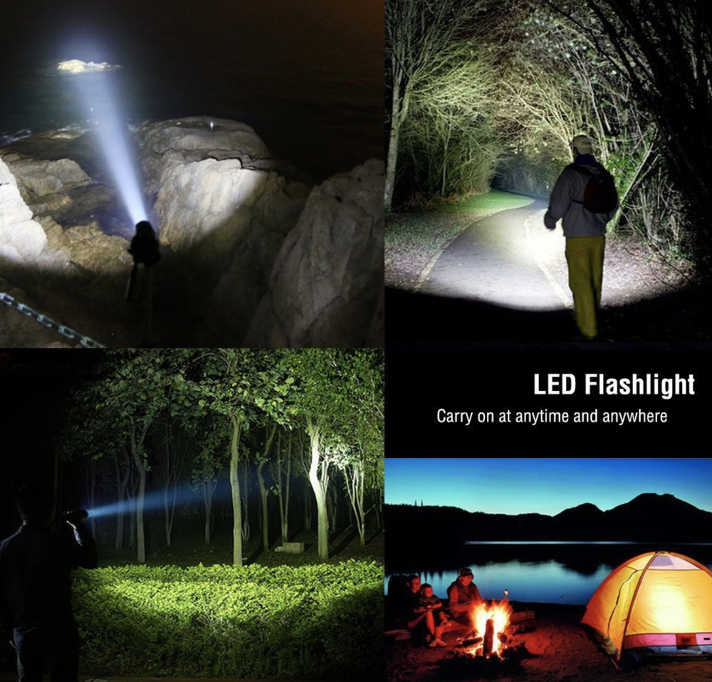 Metal LED Flashlight Torch 1165 With Adjustable Focus Zoom + Battery