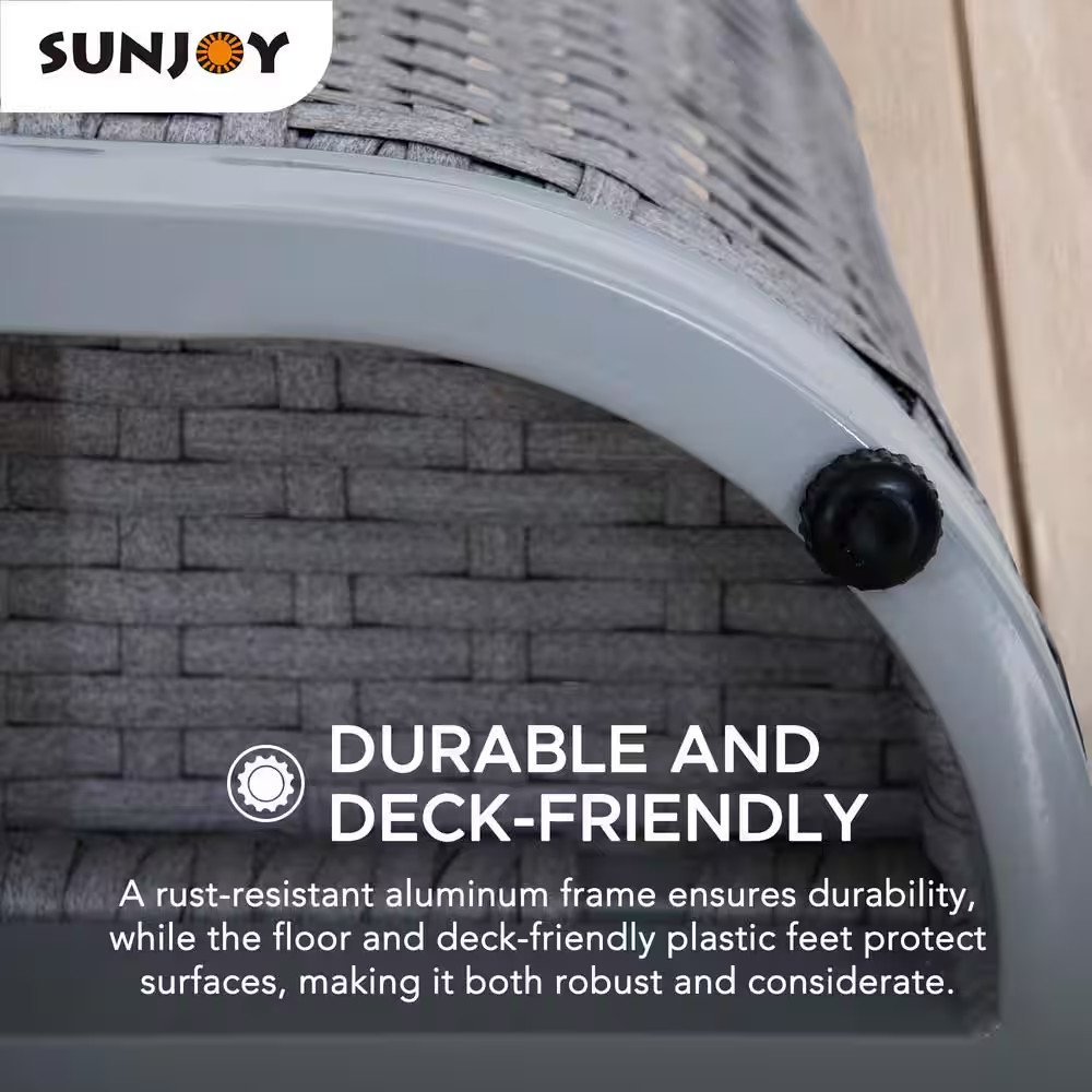 16 In. Rust-Proof Aluminum Pool Float Storage Rack, Wicker Poolside Floating Sto