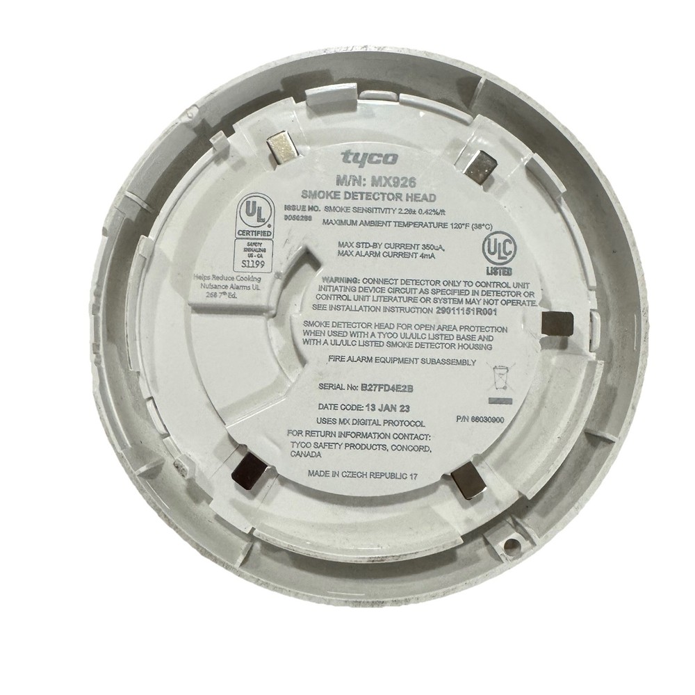 Tyco Mx926 Smoke Detector Head New E47