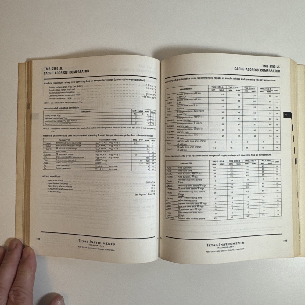 Texas Instruments - MOS Memory Data Book from 1982