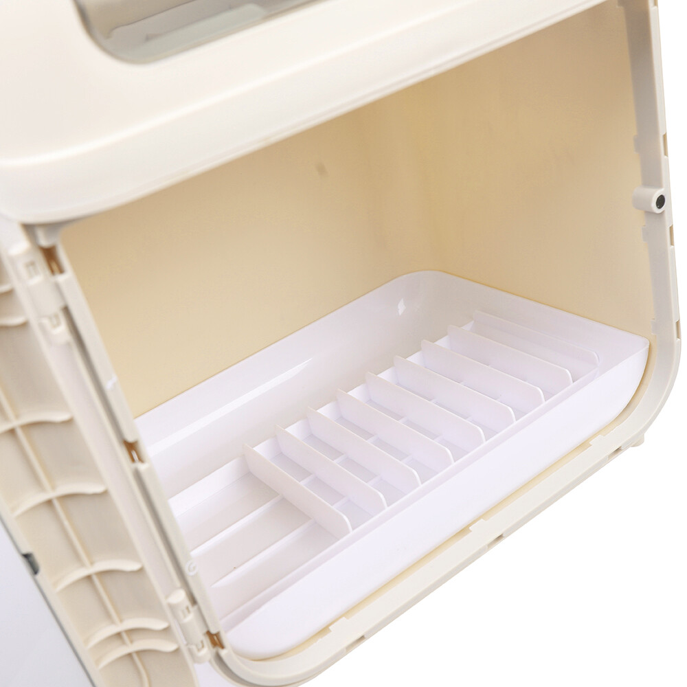 2-Tier Storage Box Dish Holder Tableware Organizer Dish Drying Rack Kitchen Tool