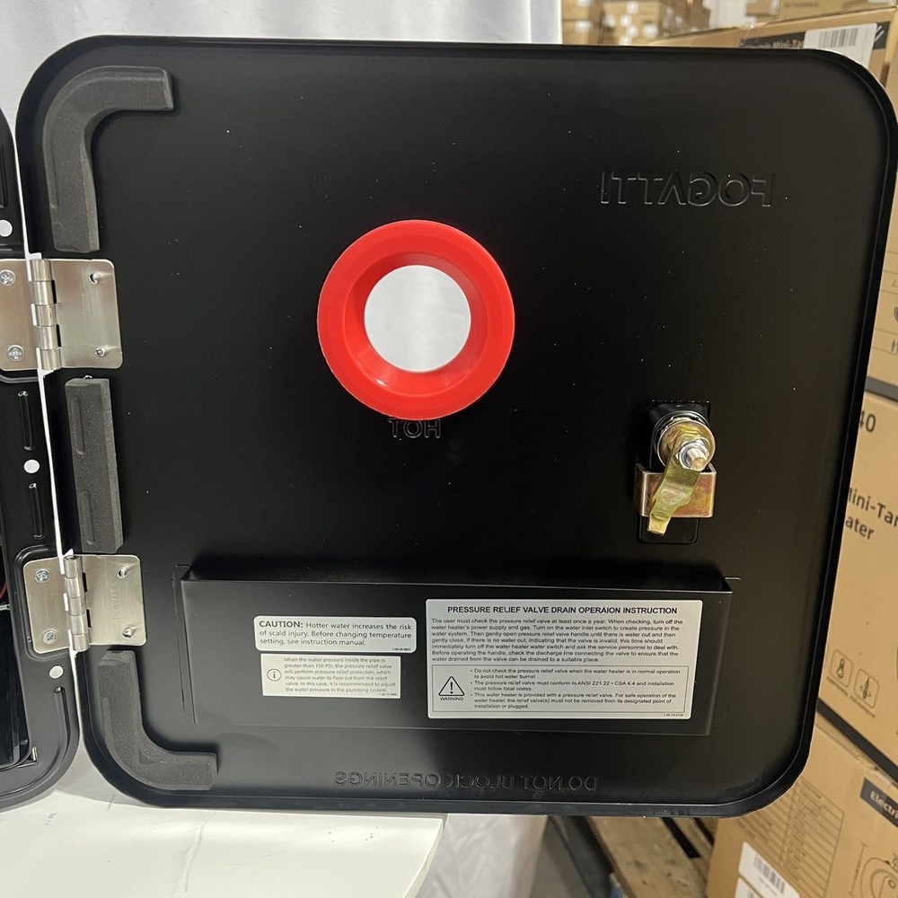 Used- RV Tankless Water Heater 15x15'' Door Remote Controller 2.9GPM 55000BTU