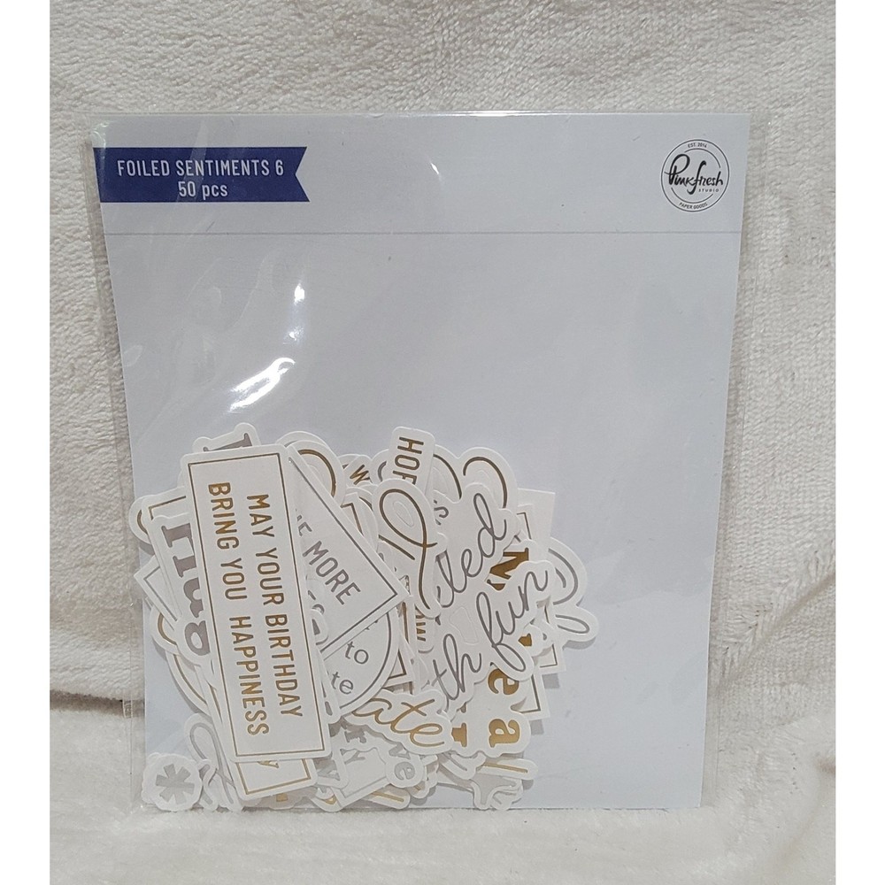 Pink Fresh Studio Ephemera Foiled Sentiments Bundle