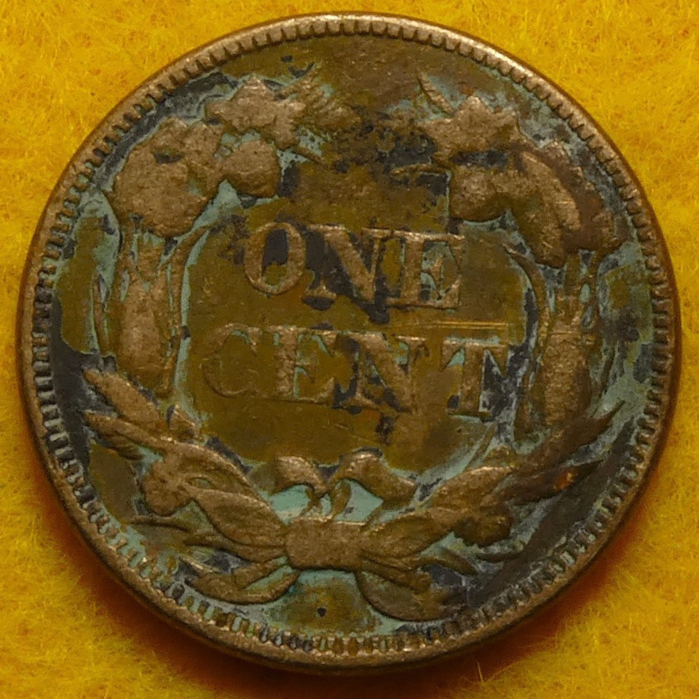 1857 Flying Eagle Cent with sharp feather details