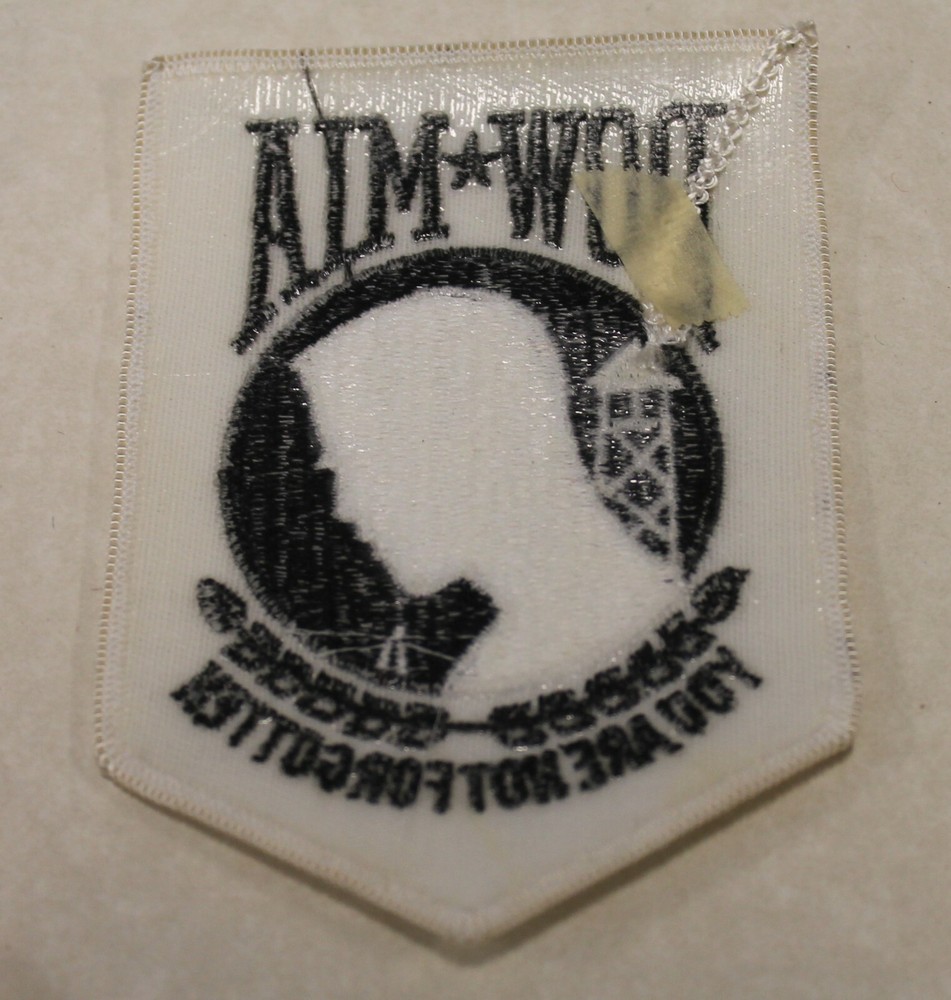 POW MIA White Biker Jacket Patch