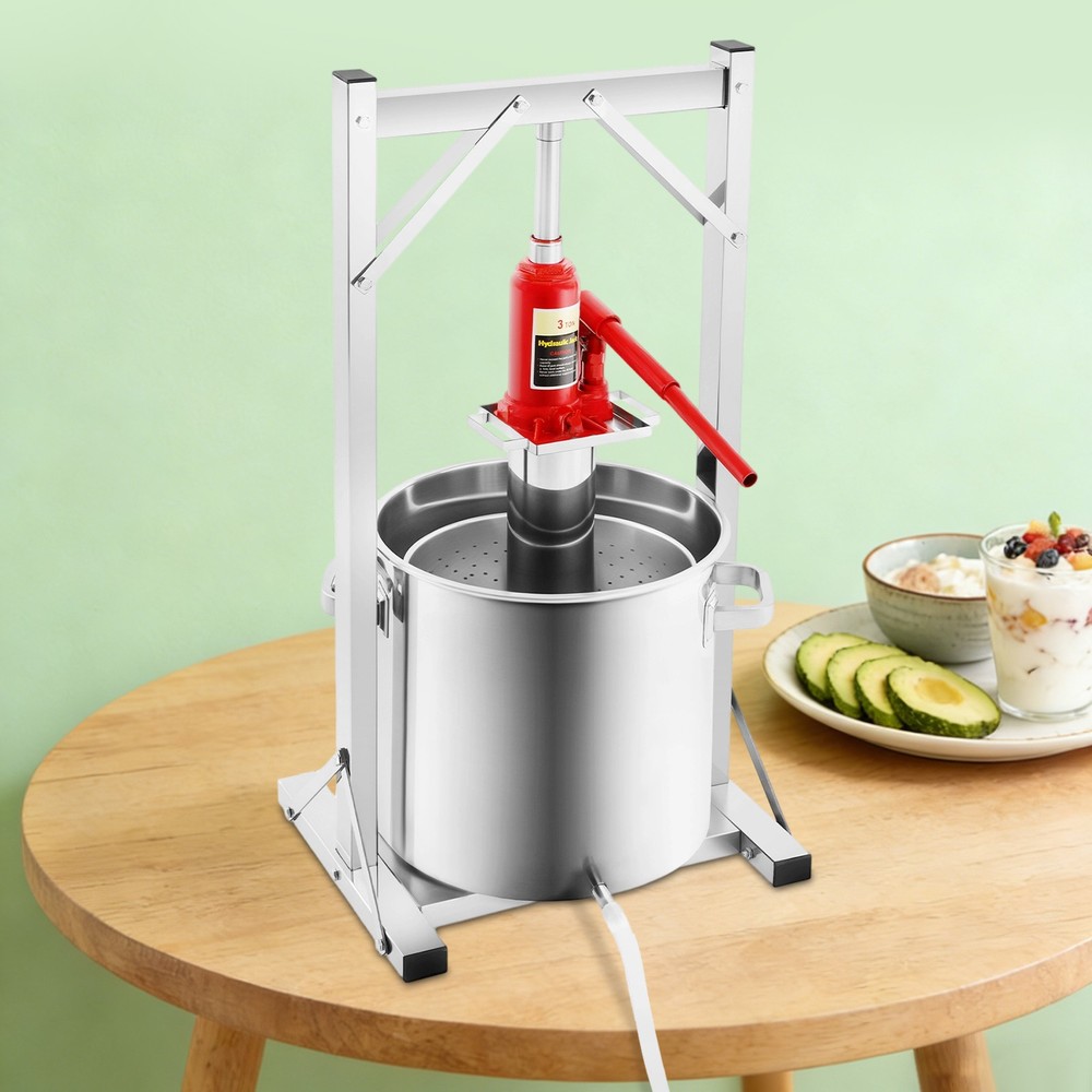 5.8Gal Fruit Wine Press, Manual Stainless Steel Cider Press with Hydraulic Jack