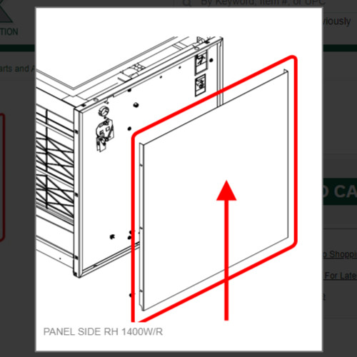 PANEL SIDE RH 1400W/R #3021929-01