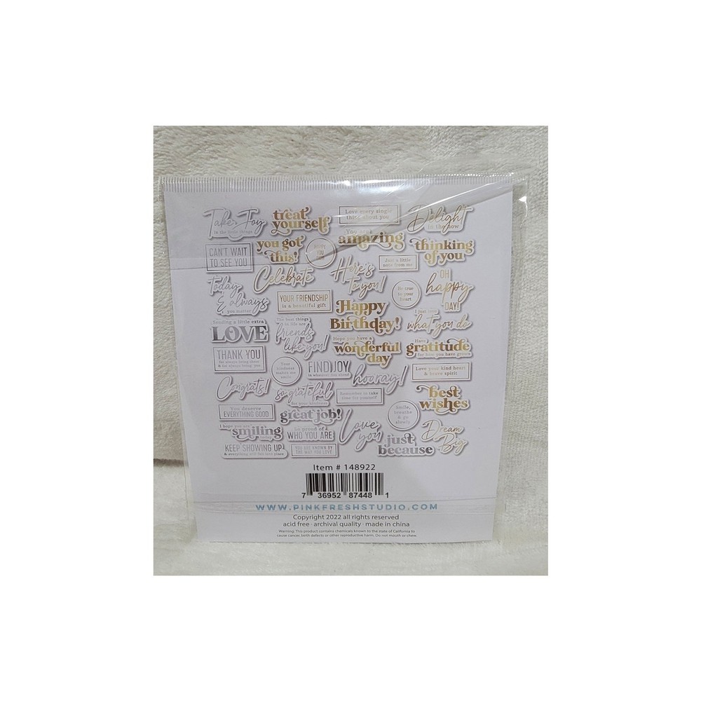 Pink Fresh Studio Ephemera Foiled Sentiments Bundle
