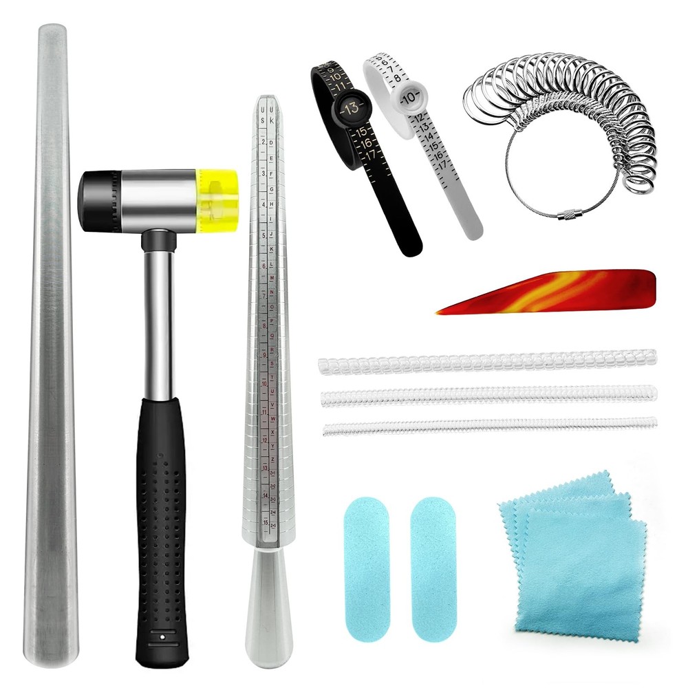 Ring Sizer Mandrel Measuring Tool Sizing Gauge Sizers metallic color