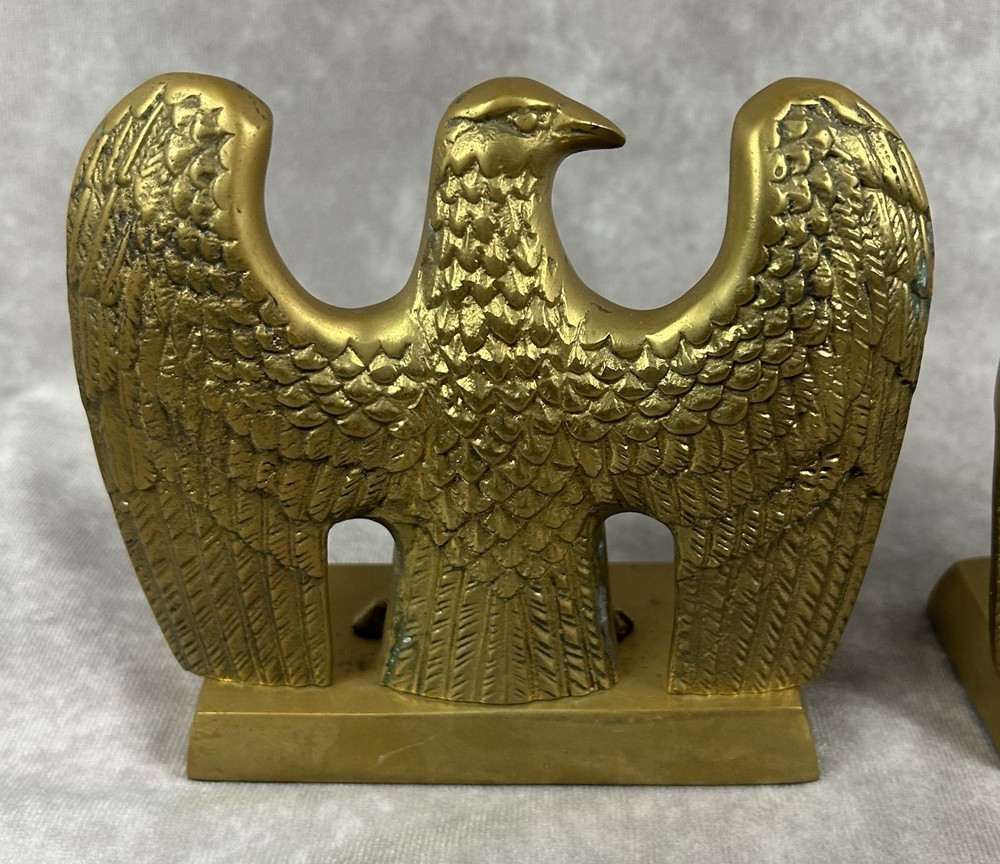 Vintage Brass Eagle Bookends 1960s