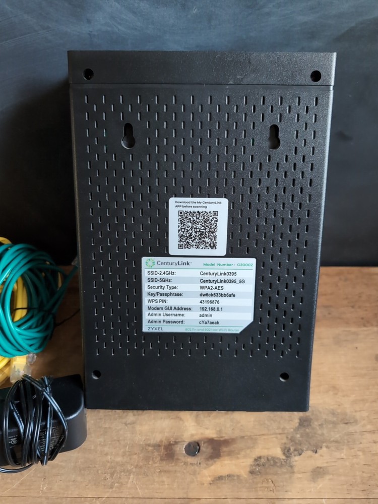 CenturyLink Zyxel c3000z Modem