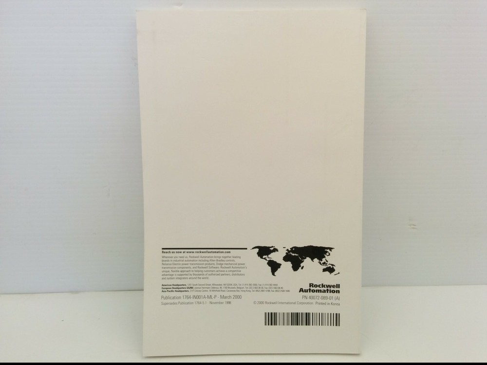 AB MICROLOGIX 1500 PROGRAMMABLE CONTROLLER BASE UNIT INSTALLATION INSTRUCTIONS