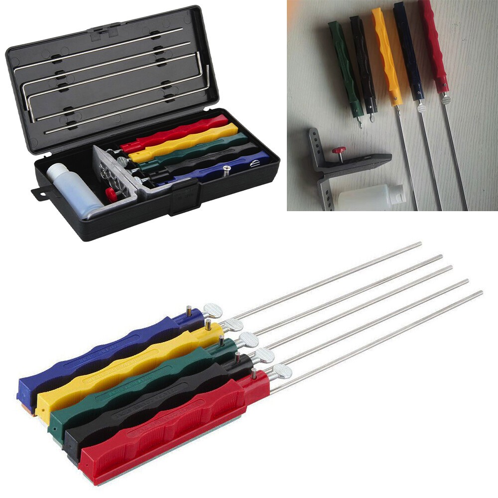 For Lansky Deluxe Tool Knife Sharpener Deluxe Whetstones Set Sharpening System☋