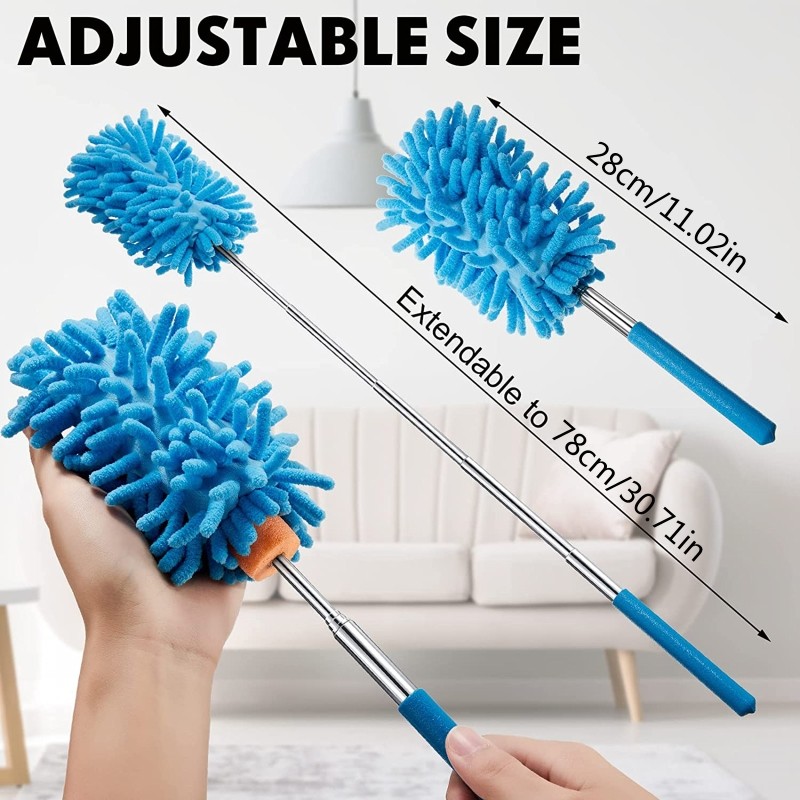 Chenille Duster Brush Extendable Hand Dust Removal Cleaner Anti Dusting Brush