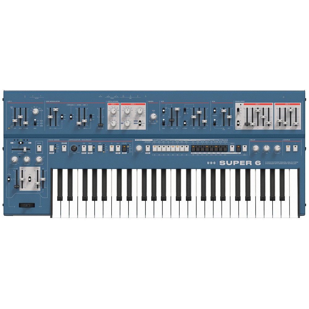 UDO Audio Super 6 Polyphonic Analog Synthesizer - Blue