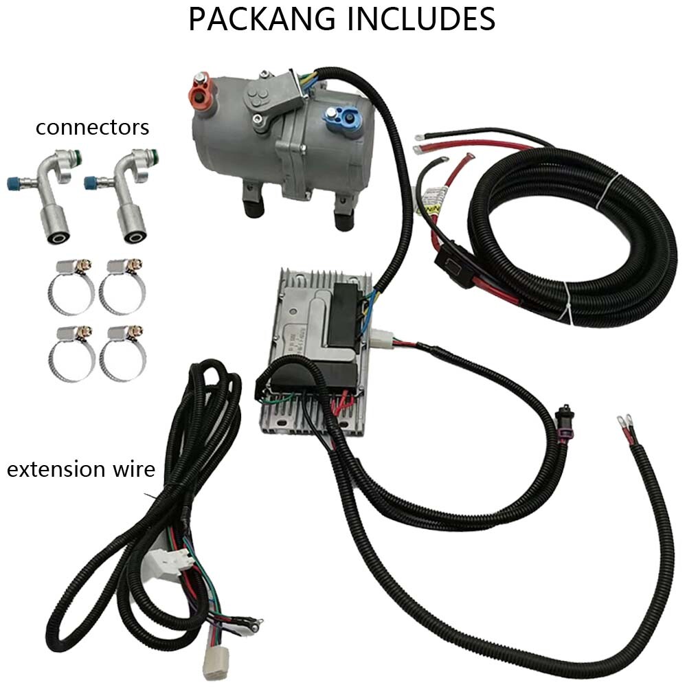 12V Electric Auto Air Conditioner Scroll Compressor A/C With Control Panel Kit