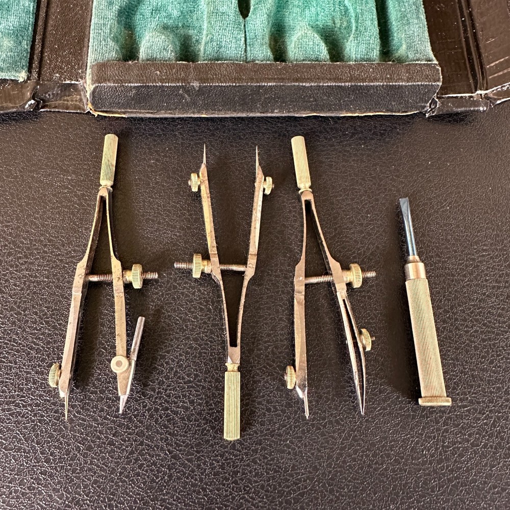 Vintage Schoenner Germany 13pc Engineering Drafting Tool Set No. 5006 w/ Case